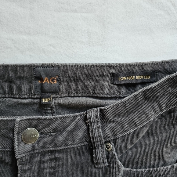 JAG gray corduroy lowrise boot leg y2k 70's stretchy retro western pants Size 10 - Picture 3 of 8